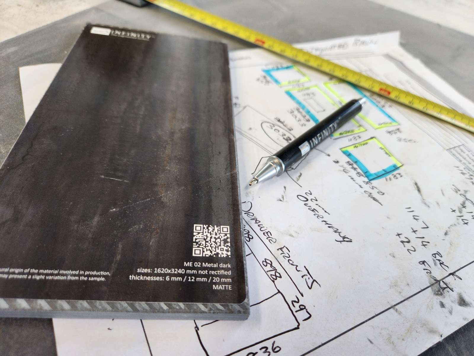 Off the drawing — material selection